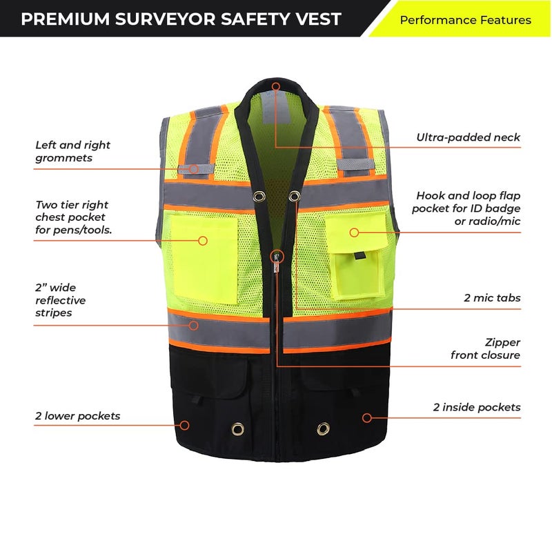 ShineBright Shine Bright Safety Vest - High Visibility with Reflective Straps and Pockets â€“ Premium, Soft, Durable, and Breathable â€“ ANSI CLASS 2 (Size XL, Black) - Image 3